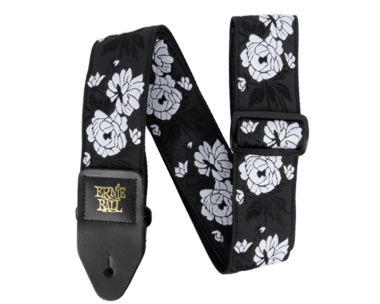 ERNIE BALL 5357 CLASSIC JACQUARD GUITAR STRAP/BASS STRAP - VANILLA ROSE