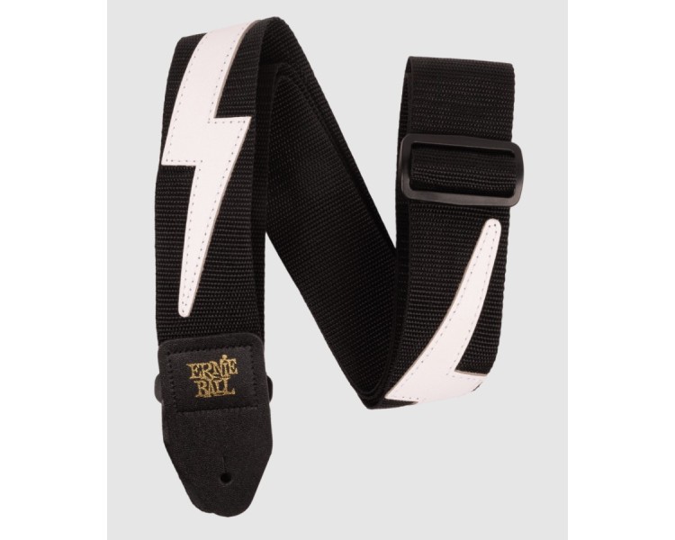 ERNIE BALL P05399 PREMIUM GUITAR STRAP/BASS STRAP - WHITE LIGHTNING