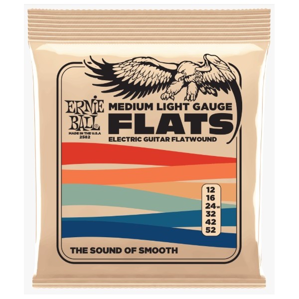 ERNIE BALL 2582 GUITAR ELECTRIC MEDIUM LIGTH FLATWOUND