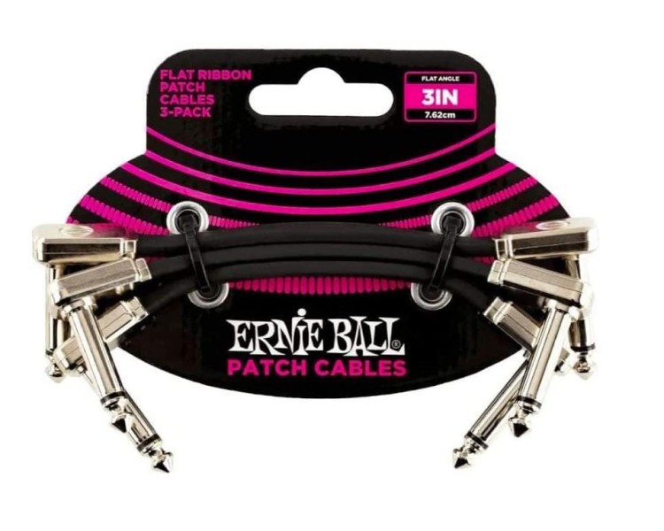 ERNIE BALL 6220 Flat Ribbon Patch Cable 3-Pack