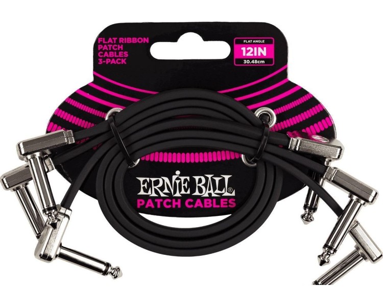ERNIE BALL 6222 30 cm patch 3 PACK Angle/Angle  - Black