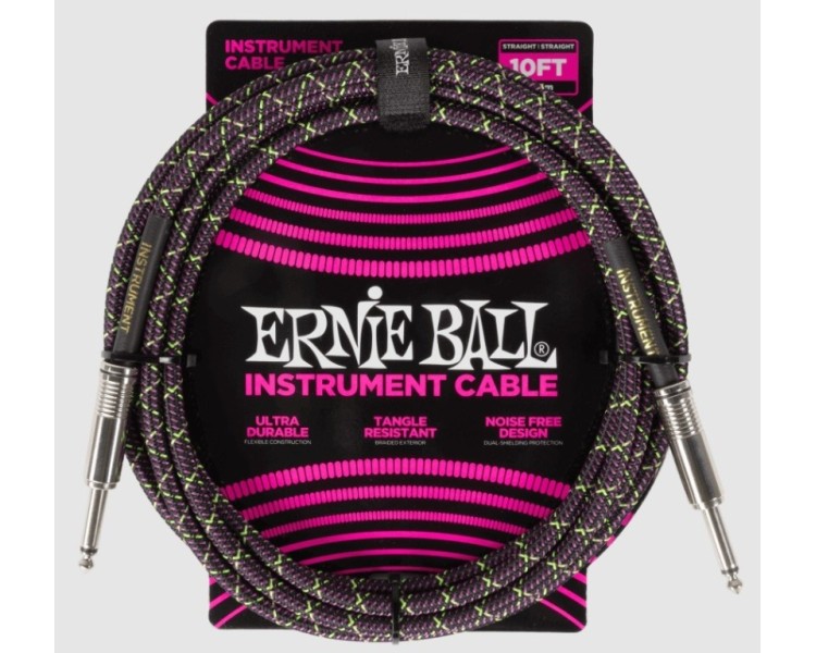 ERNIE BALL 6427 10' BRAIDED STRAIGHT/STRAIGHT