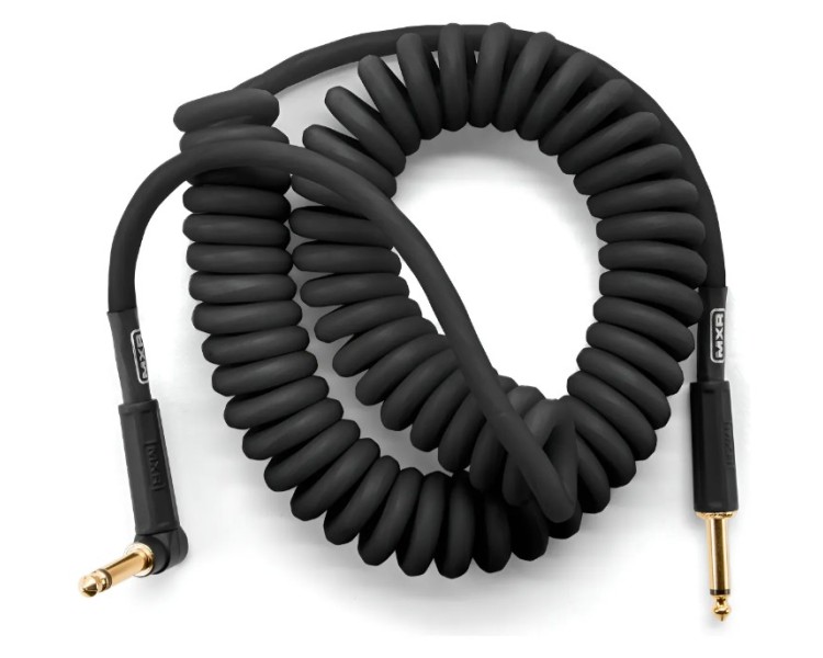 MXR by DUNLOP CABLE DCICB30R EN ESPIRAL DE 9 MTS NEGRO, PLUG RECTO / L