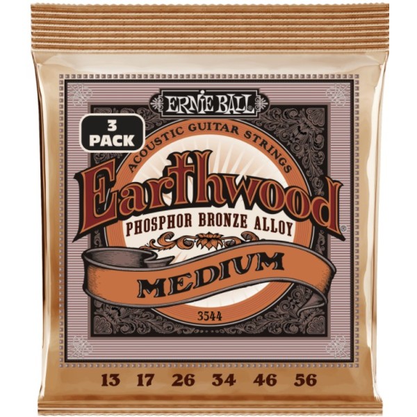 ERNIE BALL 3544 ERTHWD MED PHOS BRNZ 3 PACK 13-56