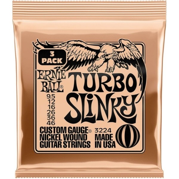 ERNIE BALL 3224 TURBO SLINKY  3 PACK 9.5-46
