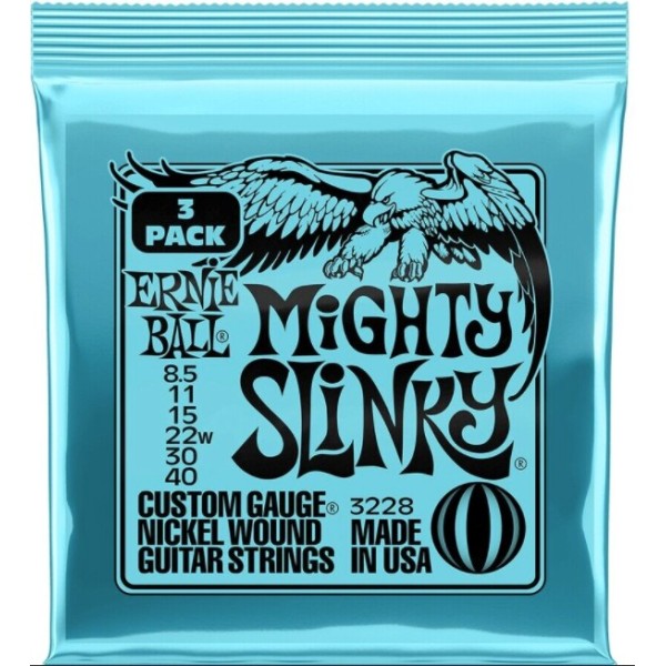 ERNIE BALL 3228 MIGHTY SLINKY  3 PACK 8.5-40
