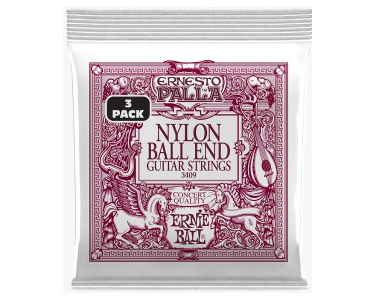 ERNIE BALL 3409 ERNESTO PALLA BLACK AND GOLD BALL END NYLON 3 PACK