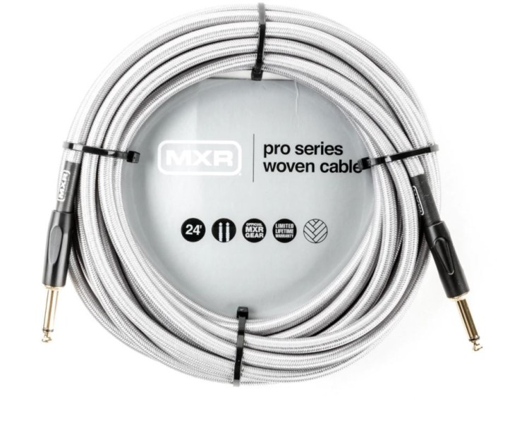 MXR by DUNLOP DCIW24 CABLE TELA WOVEN SILVER 24' STRAIGHT/STRAIGHT