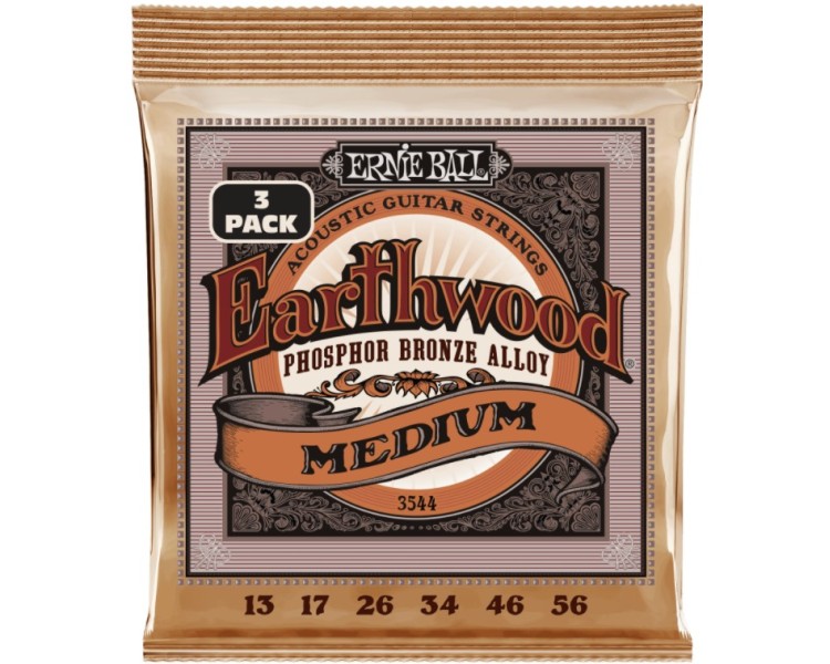 ERNIE BALL 3544 ERTHWD MED PHOS BRNZ 3 PACK 13-56