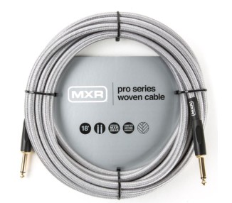 MXR by DUNLOP DCIW18 CABLE TELA WOVEN SILVER 18' STRAIGHT/STRAIGHT