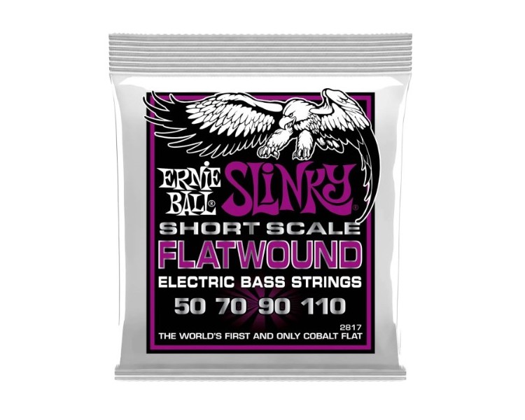 ERNIE BALL 2817 ESCALA CORTA POWER SLINKY COBALT FLATWOUND 050, 070, 090, 110