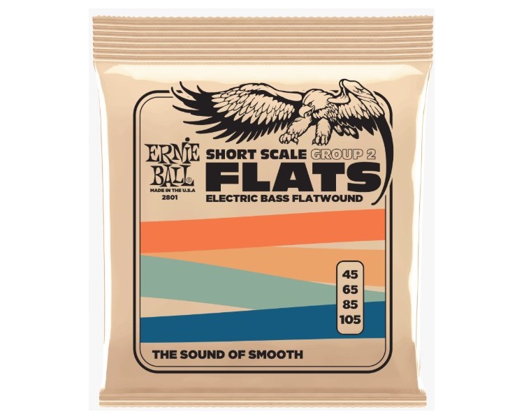 ERNIE BALL 2801 ESCALA CORTA FLATWOUND ACERO 045, .065, .085, .105