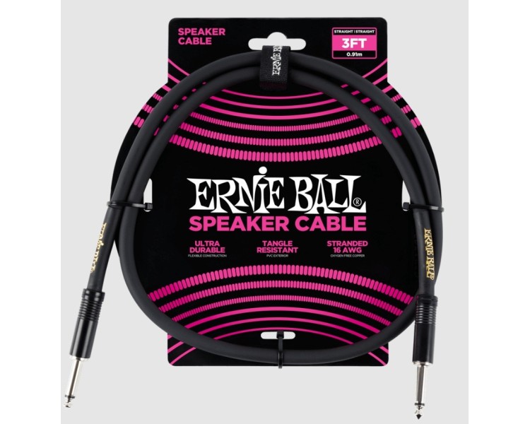 ERNIE BALL 6071 CABLE CABEZAL CAJA DE 90CM- NEGRO