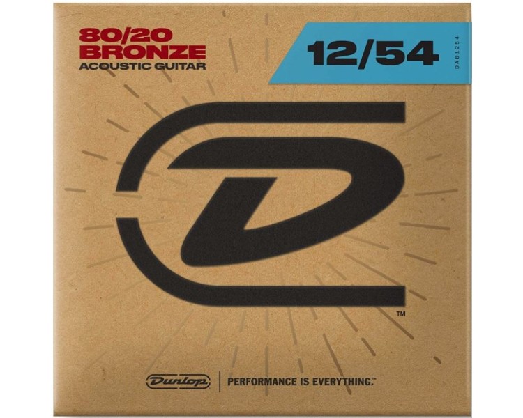 JIM DUNLOP DAB1254 AG-BRS LIGHT 12/54 SET 6 CUERDAS