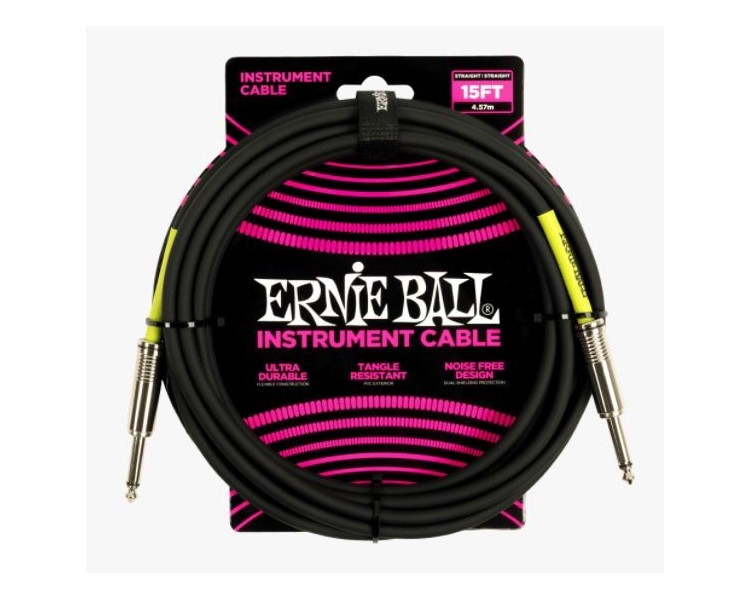 ERNIE BALL 6399 10' Straight/Straight DUAL CONDUCTOR Black