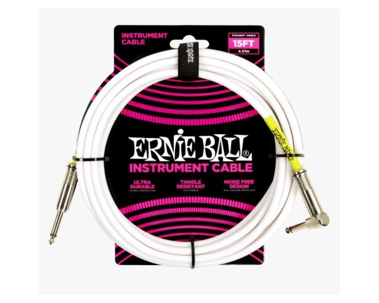 ERNIE BALL 6400 10' Straight/ANGLE DUAL CONDUCTOR WHITE