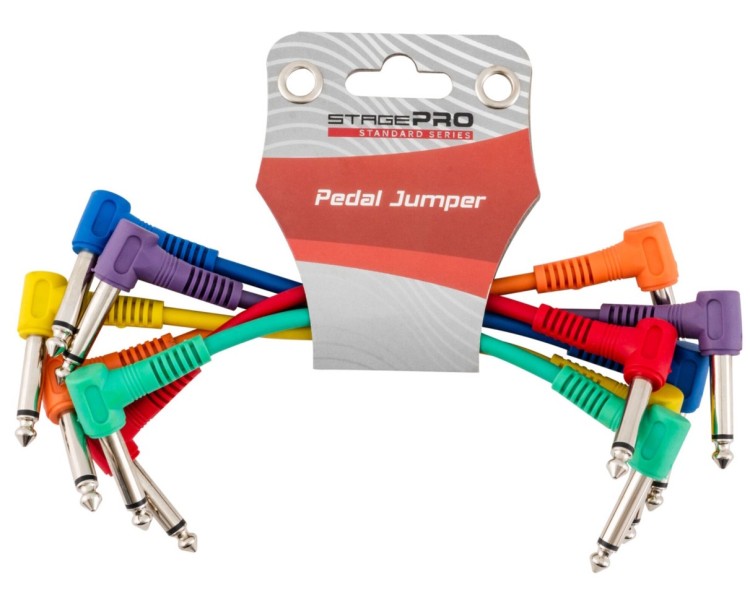 SPG6 CABLE STAGE PRO PACK 6 CABLES INTERPEDAL STAGE PRO15CM, PLUG ANGULO 1/4