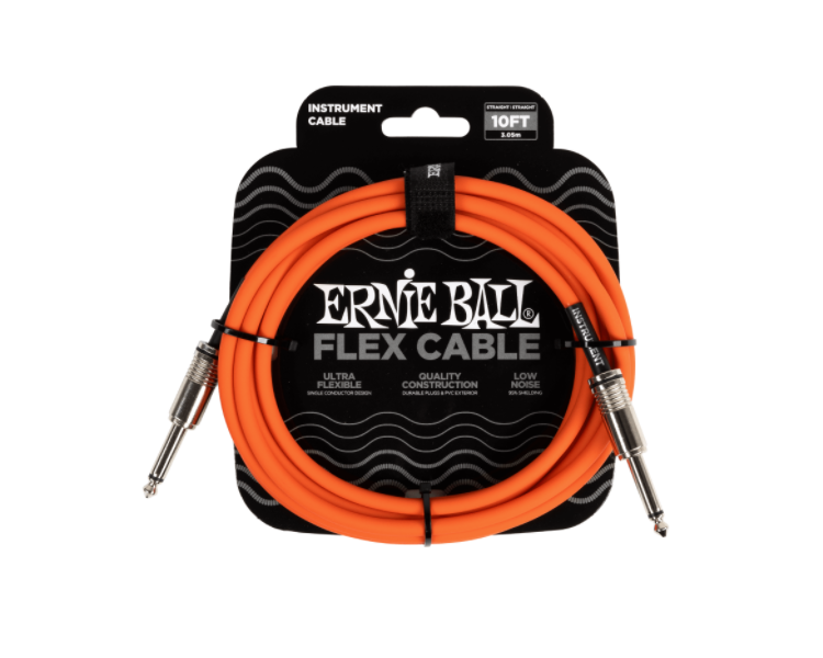 ERNIE BALL 6416 FLEX INSTRUMENT CABLE STRAIGHT/STRAIGHT 10FT - ORANGE