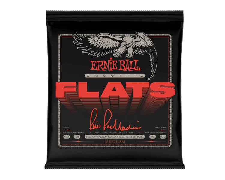 ERNIE BALL P02749 Medium Pino Palladino Smoothie Flats Electric Bass Strings 43-108 Gauge