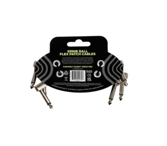 ERNIE BALL P06474 Flex Patch Cable 3in - Glow in Dark - 3 Pack