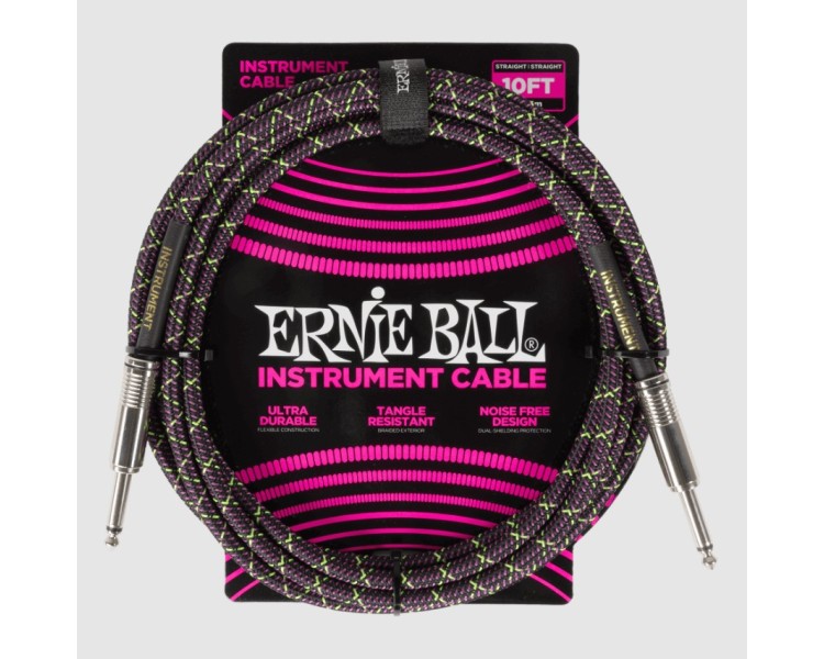 ERNIE BALL 6427 10' BRAIDED STRAIGHT/STRAIGHT