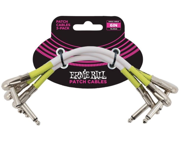 ERNIE BALL 6052 15cm patch 3 PACK FLAT Angle/Angle
