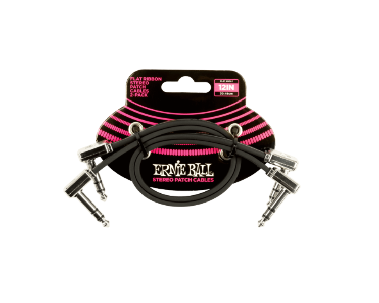 ERNIE BALL 6405 CABLE STEREO TRS DE 30 CM- NEGRO - PACK 2