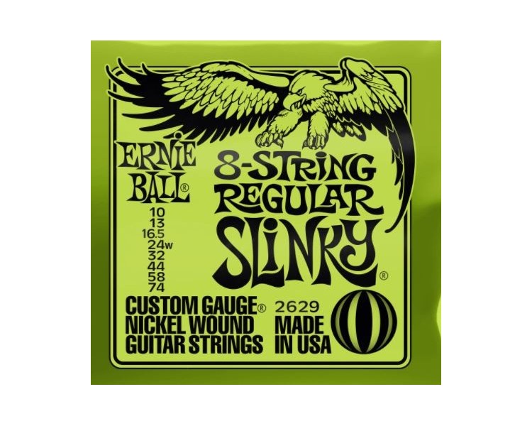ERNIE BALL  2629 REGULAR SLINKY NICKEL 8 CUERDAS10-13-16.5-24w-32-44-58-74