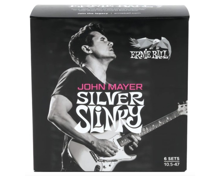 ERNIE BALL P03817 JOHN MAYER SILVER SLINKY 6 PACK