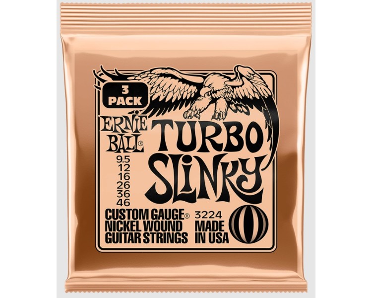 ERNIE BALL 3224 TURBO SLINKY  3 PACK 9.5-46