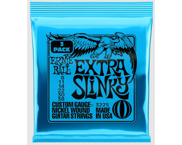ERNIE BALL 3225 EXTRA SLINKY  3 PACK 8 - 8
