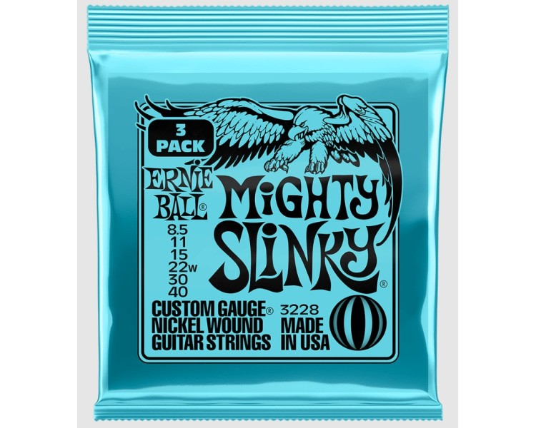 ERNIE BALL 3228 MIGHTY SLINKY  3 PACK 8.5-40