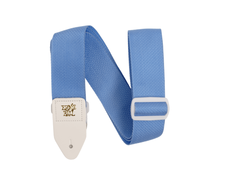 ERNIE BALL 5348 POLYPRO GUITAR STRAP/BASS STRAP - SOFT BLUE W/ WHITE